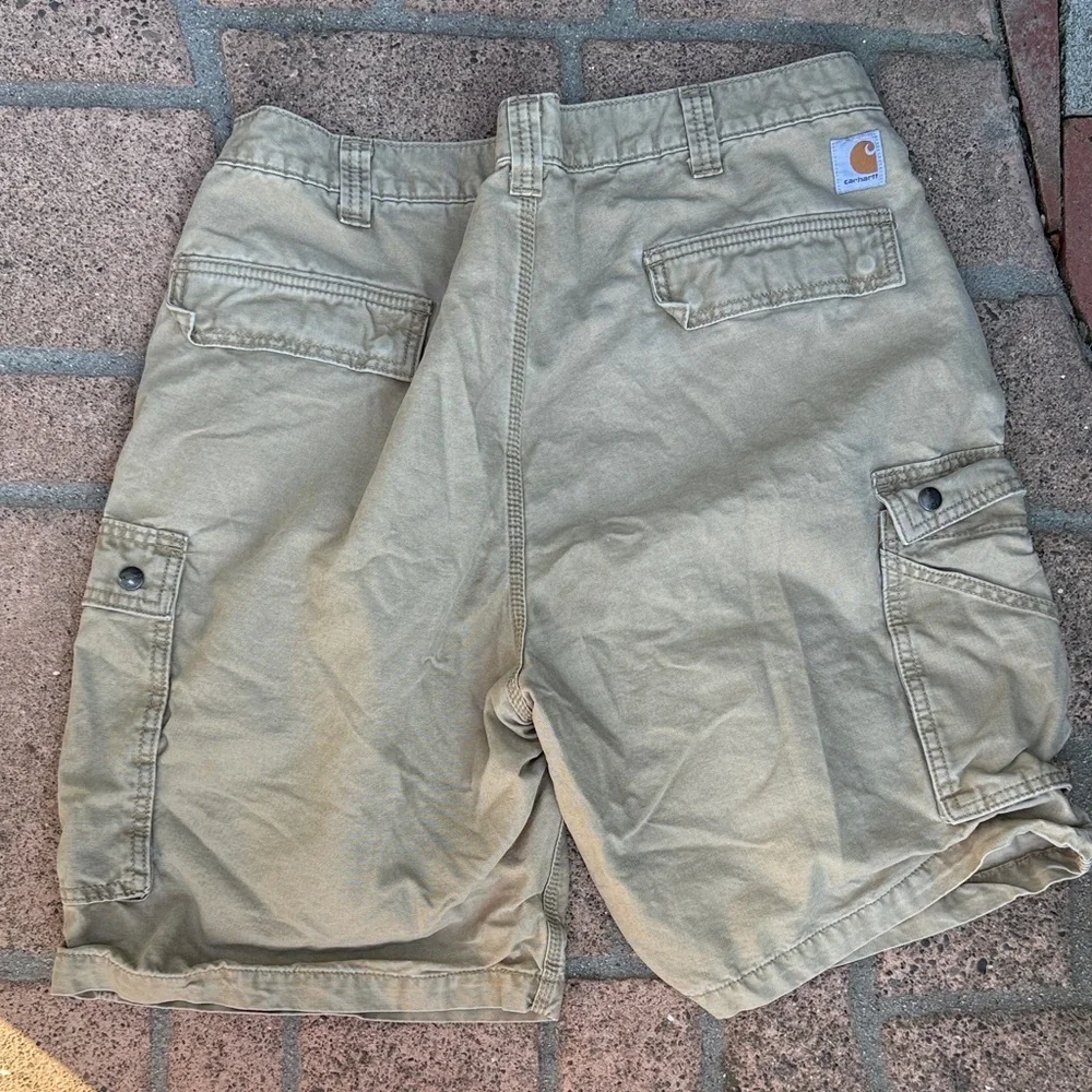 Carhartt Men's Khaki Cargo Shorts tan cotton relaxed fit